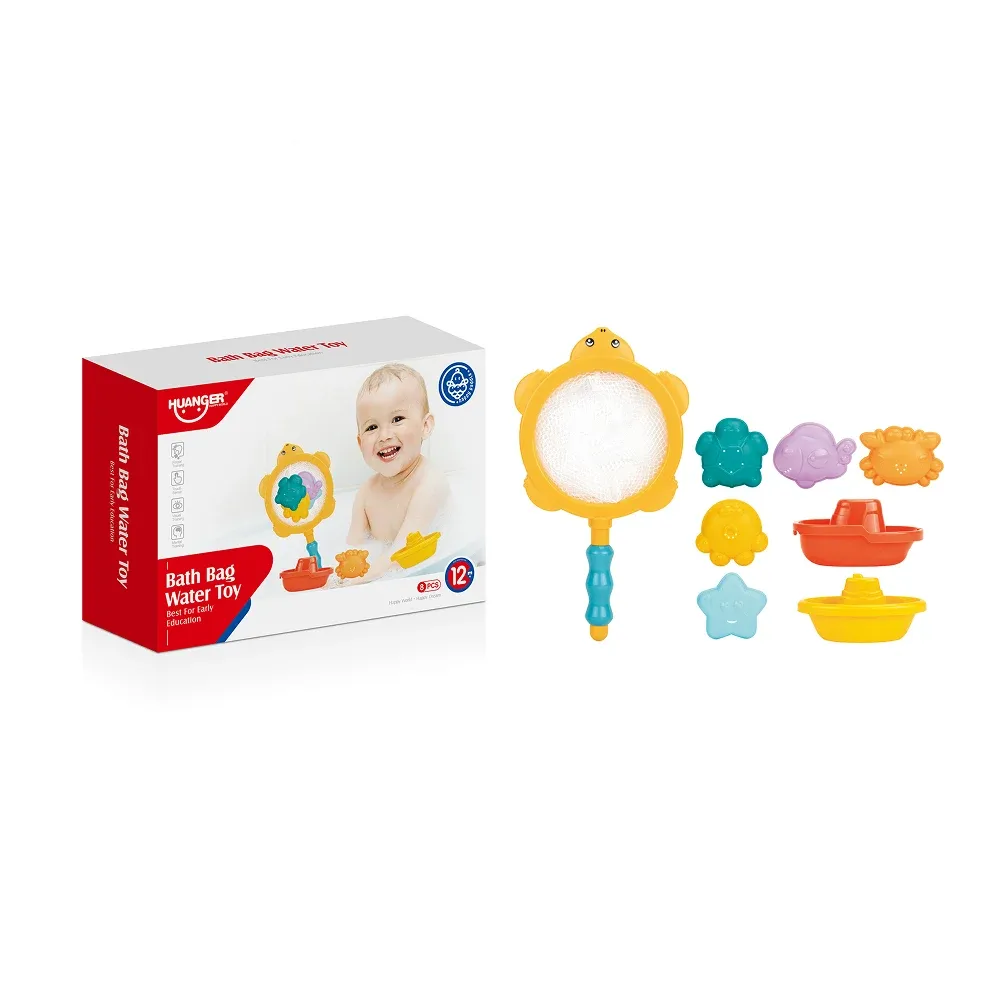 Huanger HE0265 Набор игрушек для ванной с рыболовной сетью, животными и лодками (19032)