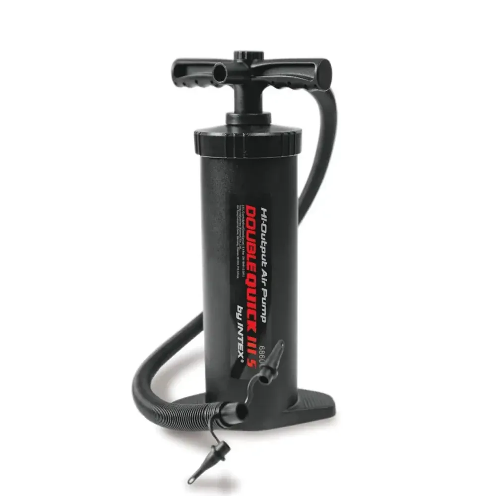 Pompă manuală Double Quick III S, 37 cm, furtun cu 3 duze, Intex (68605)