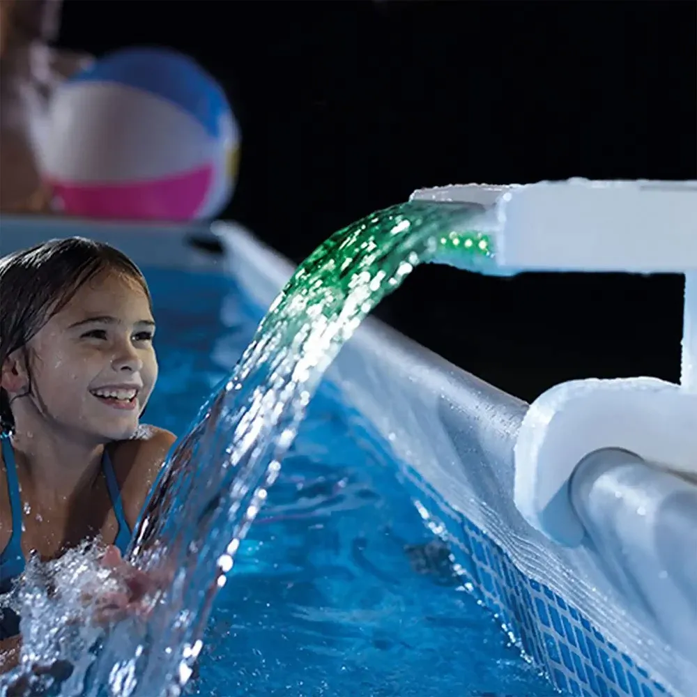 Cascadă iluminată cu LED-uri pentru piscină cu cadru metalic, Intex (28090)