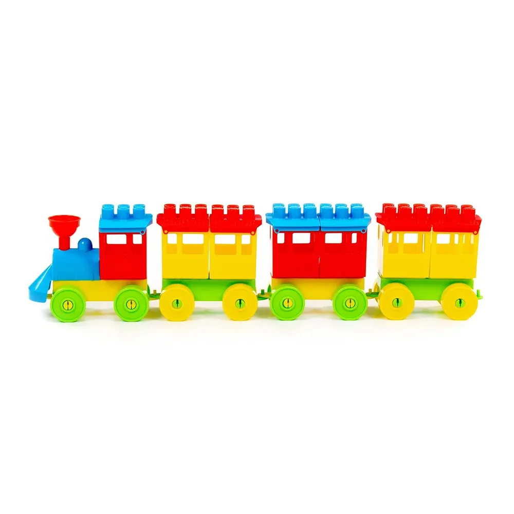 Constructor pentru copii Trenuleț cu trei vagoane, Polesie