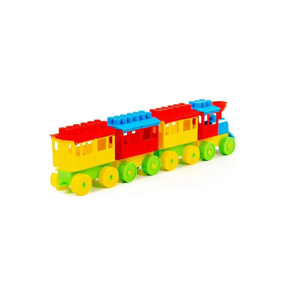 Constructor pentru copii Trenuleț cu trei vagoane, Polesie