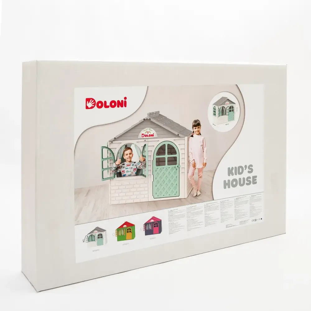 Игровой домик для детей 129×78×120 см, бирюзовый, Doloni (02550/15)