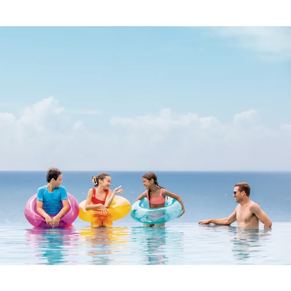 Colac gonflabil de înot transparent 76 cm, max. 40 kg, 3 culori, 8+ ani, Intex (59260)