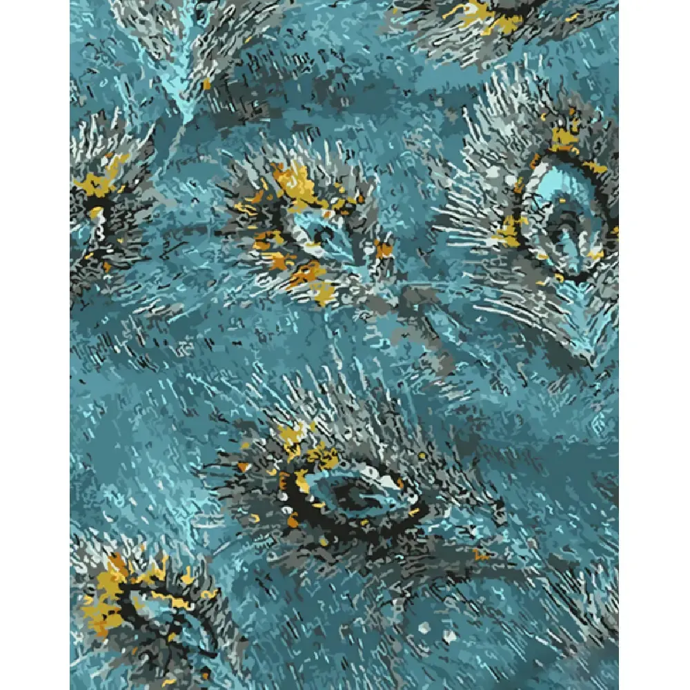 Pictură pe numere Pene de păun, 40×50 cm, Strateg (GS1447)