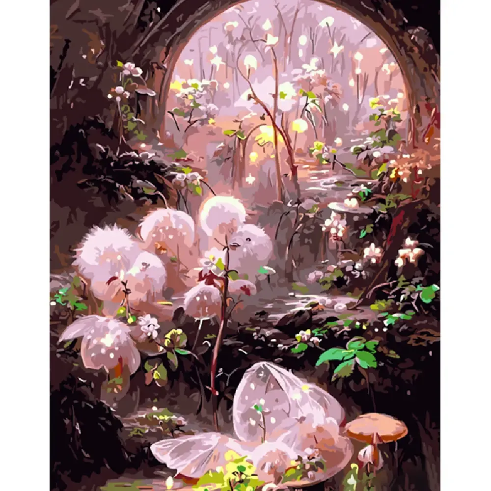 Pictură pe numere Flori fantastice, 40×50 cm, Strateg (GS1022)