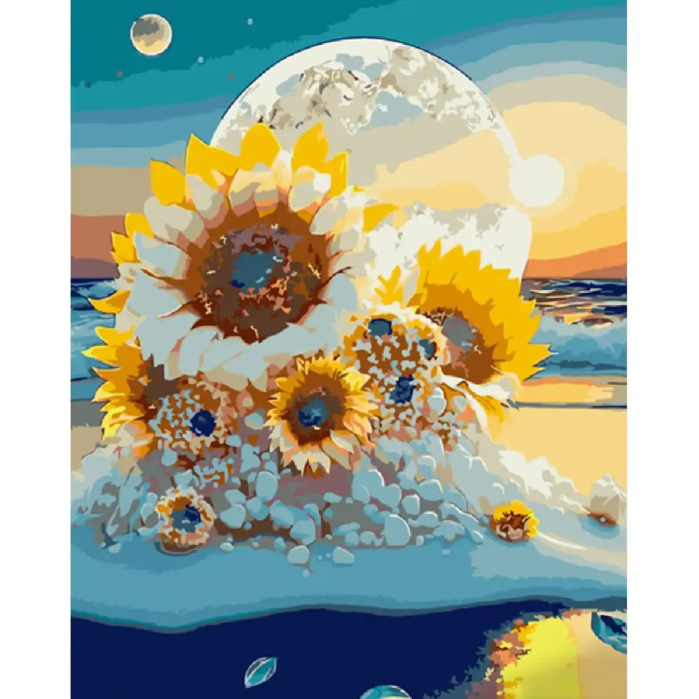 Pictură pe numere Floarea-soarelui, 40×50 cm, Strateg (GS1029)