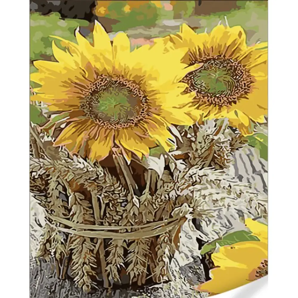 Pictură pe numere Buchet de floarea-soarelui, 40×50 cm, Strateg (GS1632)