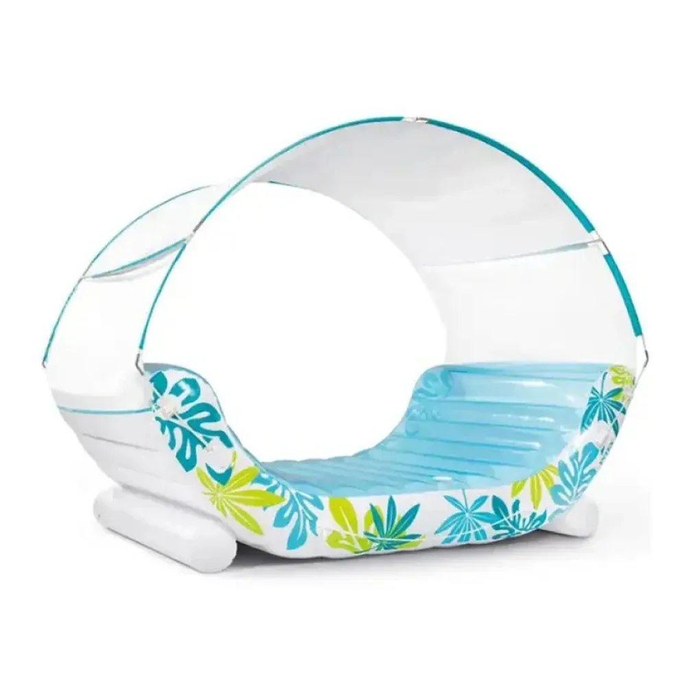 Надувной плот Tropical Lounge с навесом, 224×150×165 см, макс. 200 кг, Интекс (56294)