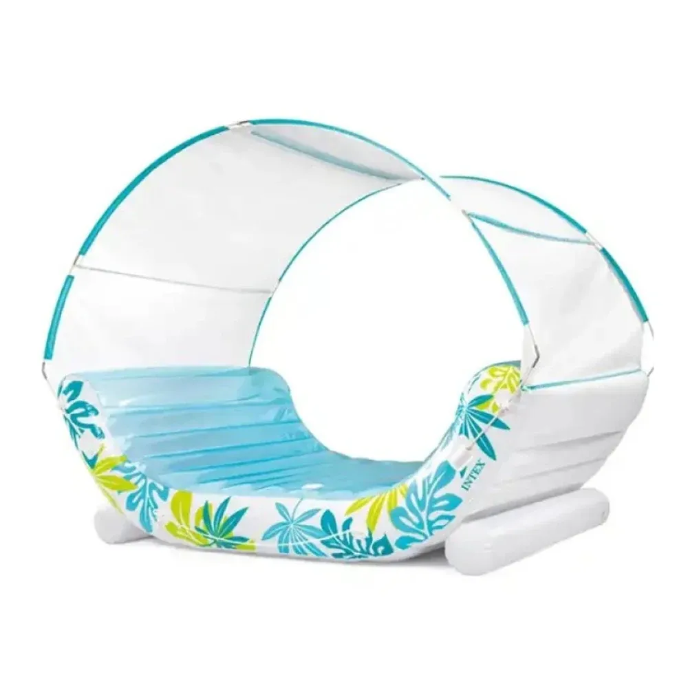Надувной плот Tropical Lounge с навесом, 224×150×165 см, макс. 200 кг, Интекс (56294)