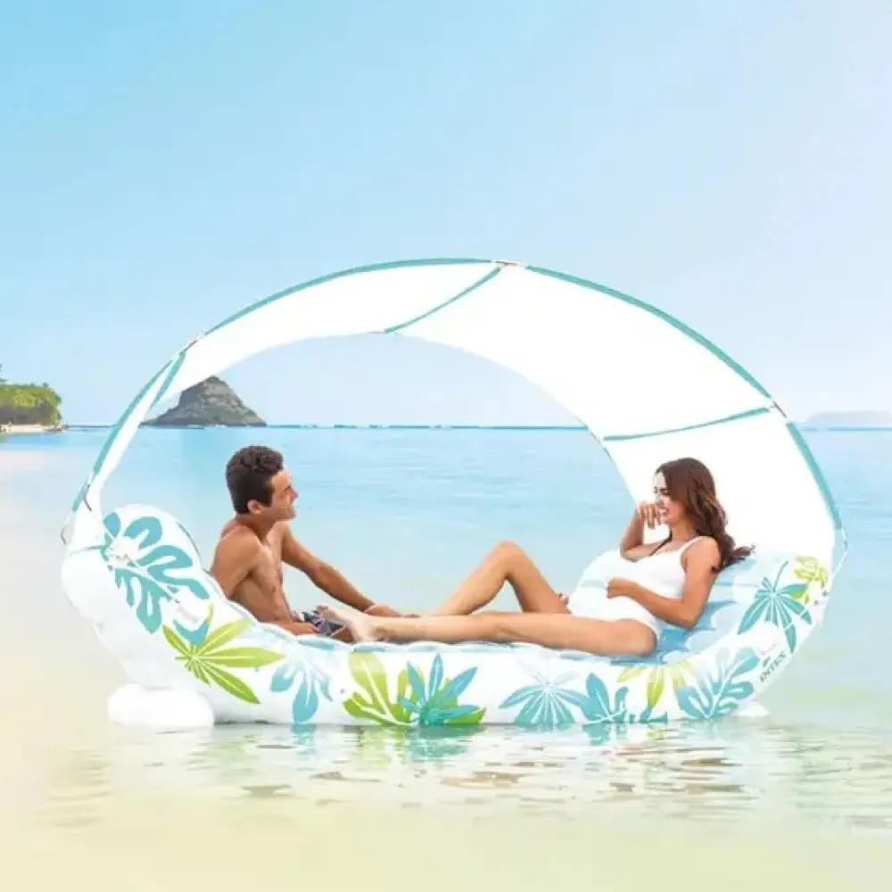 Надувной плот Tropical Lounge с навесом, 224×150×165 см, макс. 200 кг, Интекс (56294)