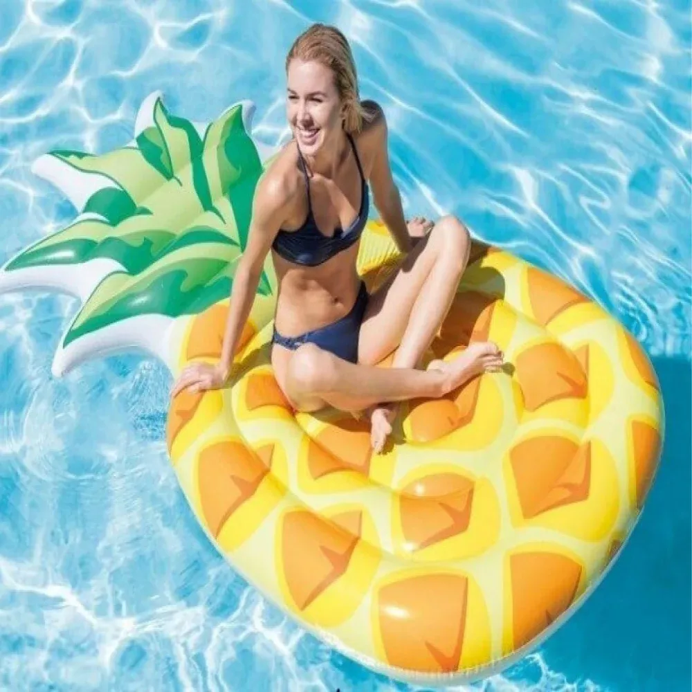 Saltea gonflabilă pentru apă Ananas, 216×124 cm, 6+ ani, Intex (58761)