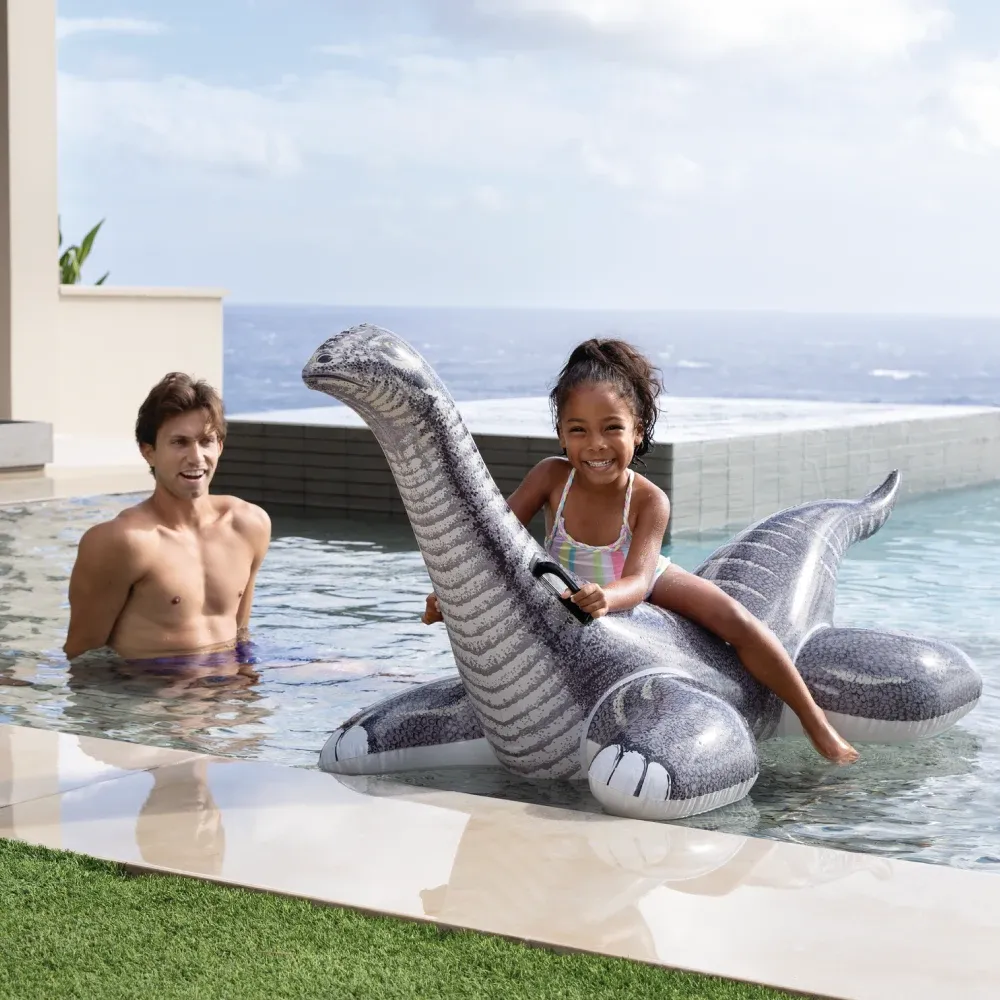 Надувной плот Brontosaurus Dinosaur с ручками, 178×94 см, макс. 40 кг, 3+ года, Интекс (57584)