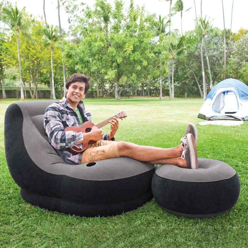 Fotoliu gonflabil cu suport pentru picioare Ultra Lounge, 102x137x79 cm + 64×28 cm, max. 100 kg, Intex (68564)