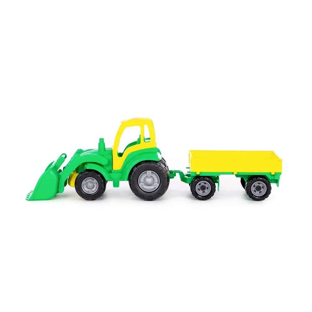 Tractor Campion cu cupă frontală și remorcă, Polesie (0520)