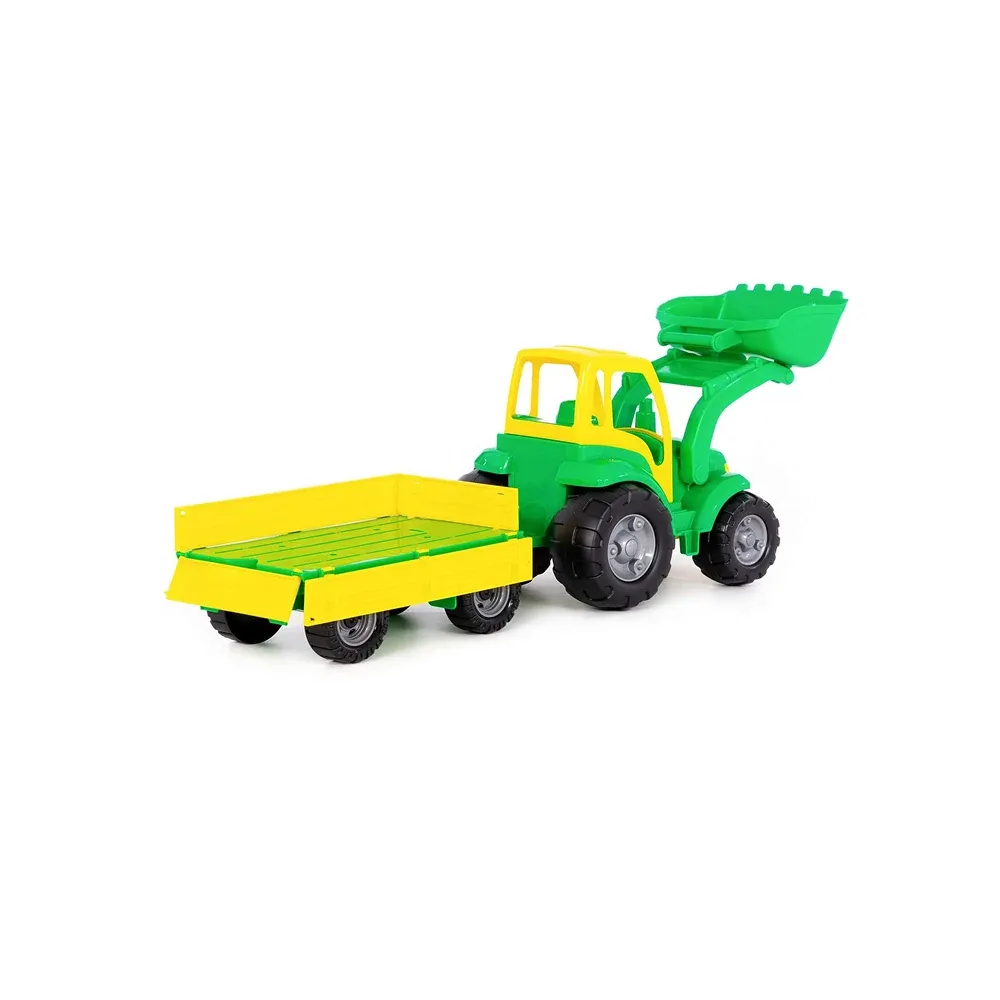 Tractor Campion cu cupă frontală și remorcă, Polesie (0520)