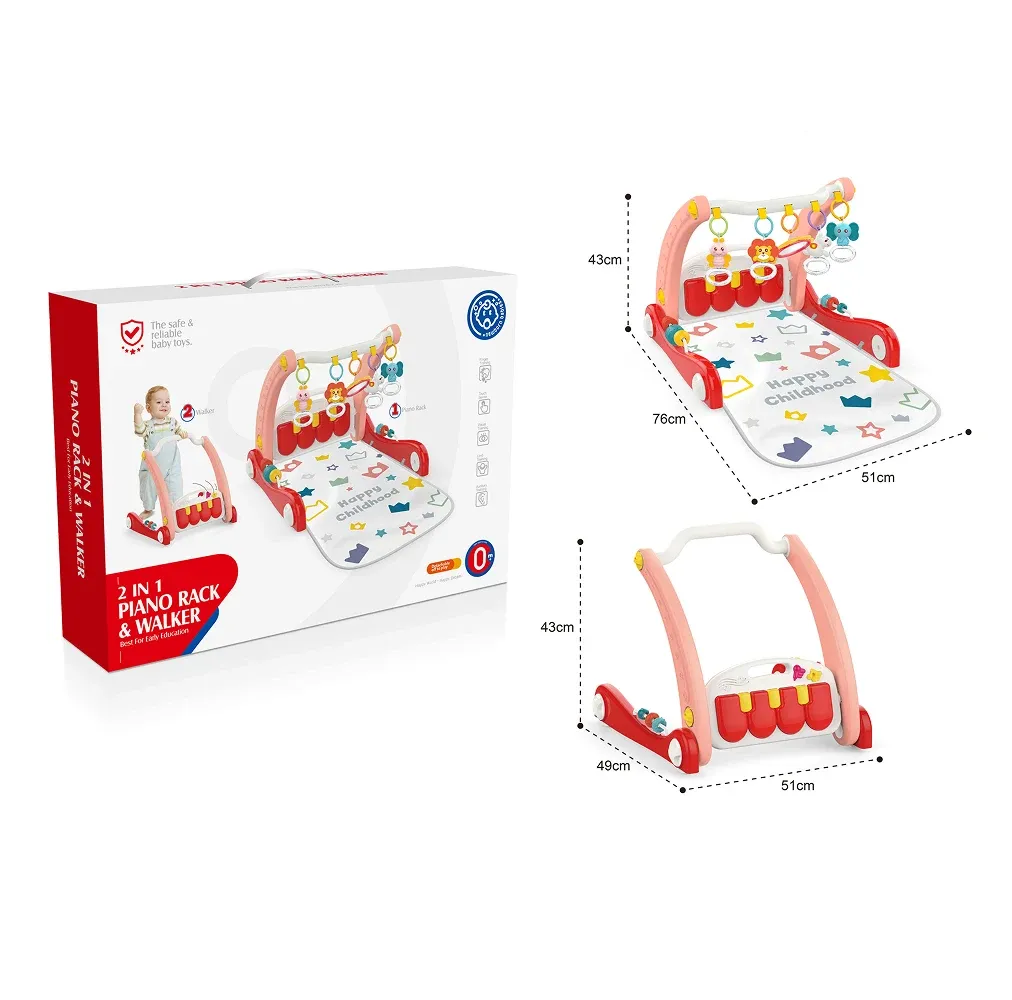 Huanger HE0634 Ходунки 2-в-1 с игровым ковриком и музыкальными развлечениями (19557)