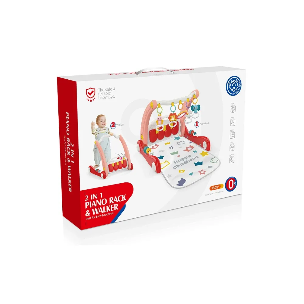 Huanger HE0634 Ходунки 2-в-1 с игровым ковриком и музыкальными развлечениями (19557)