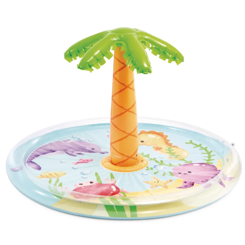 Надувной детский бассейн с гидромассажем Palm Tree, 173x104 см, 166 л, 2+ года, Intex (56433)