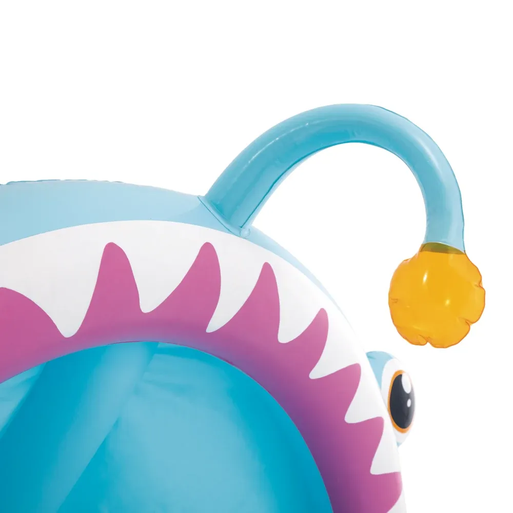 Piscină gonflabilă pentru copii Angler Fish cu protecție solară, 127×102×86 cm, 45 L, 1–3 ani, Intex (58419)