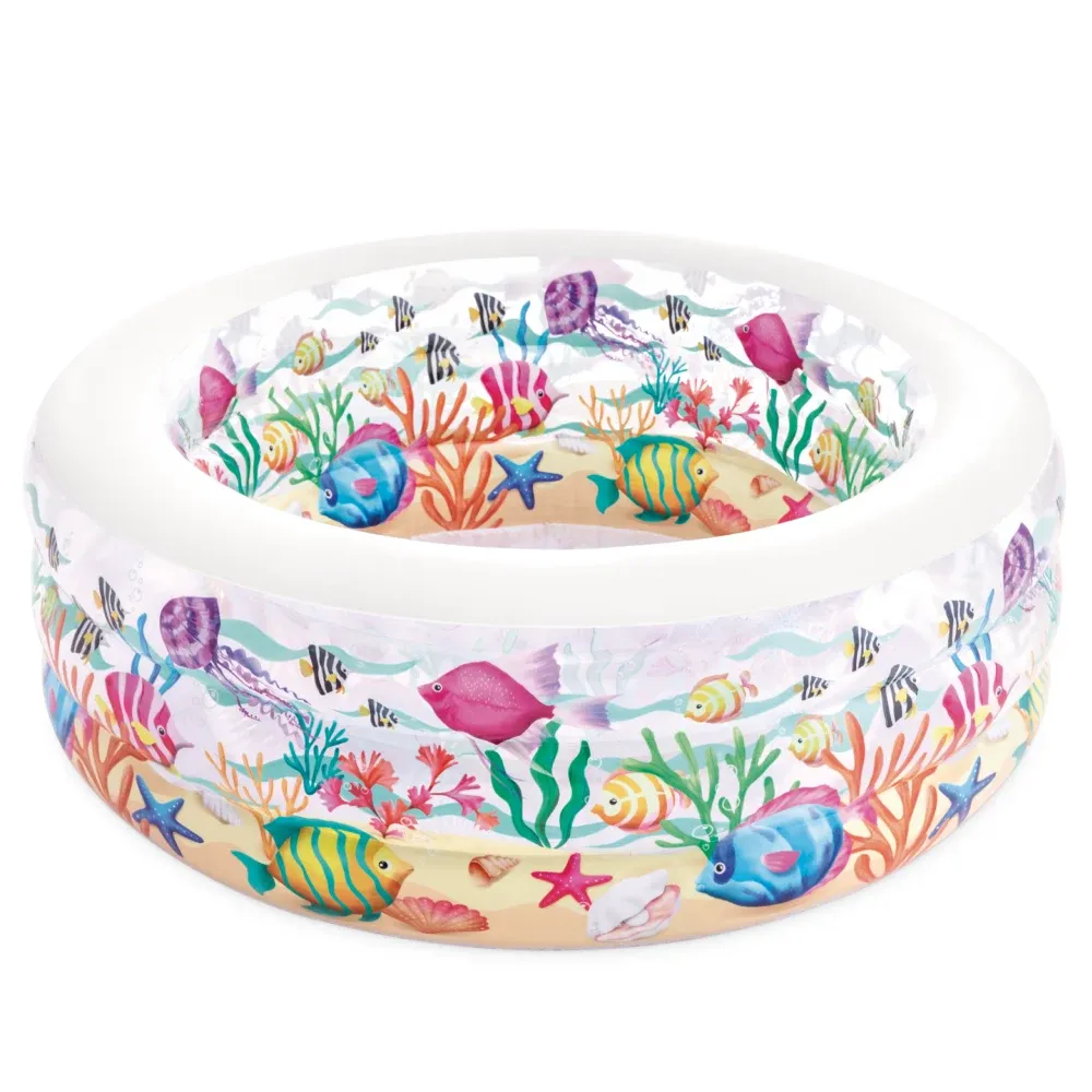 Надувной детский бассейн Fishy Fun с надувным дном, 152х56 см, 360 л, 6+ лет, Intex (58480)