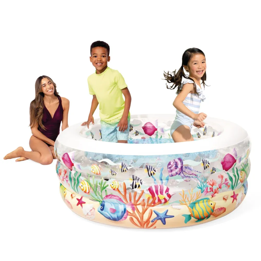 Надувной детский бассейн Fishy Fun с надувным дном, 152х56 см, 360 л, 6+ лет, Intex (58480)