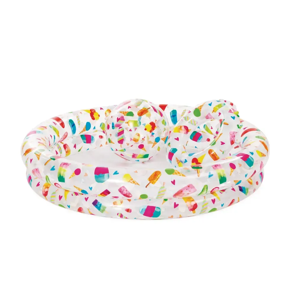 Детский надувной бассейн Ice Pop с шариком и катушкой, 122х25 см, 150 л, 2+ года, Intex (59460)