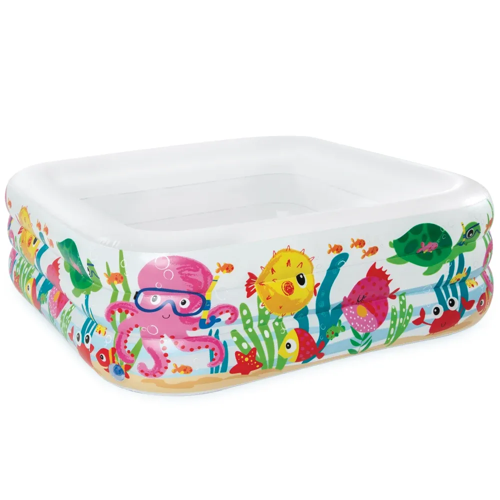 Piscină gonflabilă pentru copii Aquarium, 159×159×50 cm, 340 L, 3+ ani, Intex (57471)