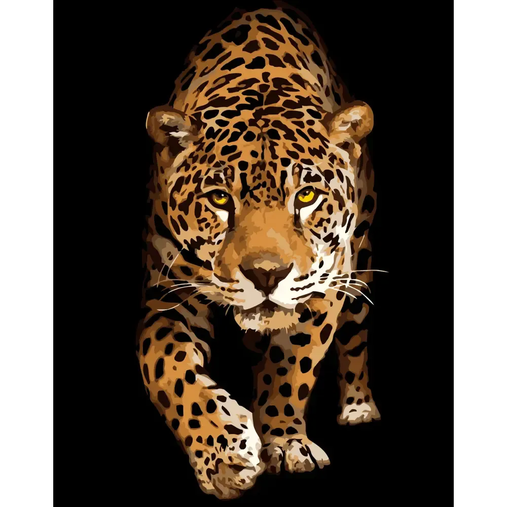 Pictură pe numere Întâlnire cu leopardul, 40×50 cm, Strateg (DY257)