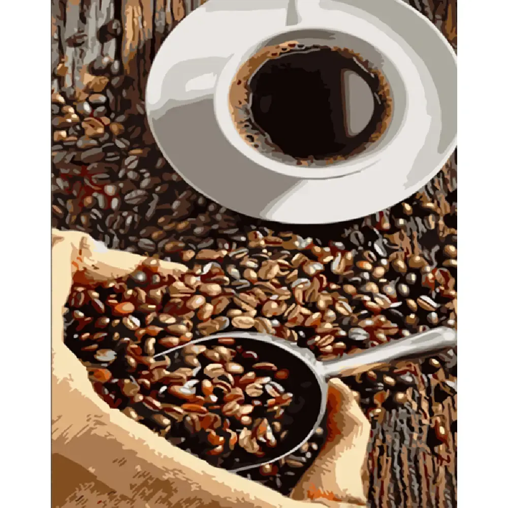 Pictură pe numere Cafea aromată, 40×50 cm, Strateg (DY400)
