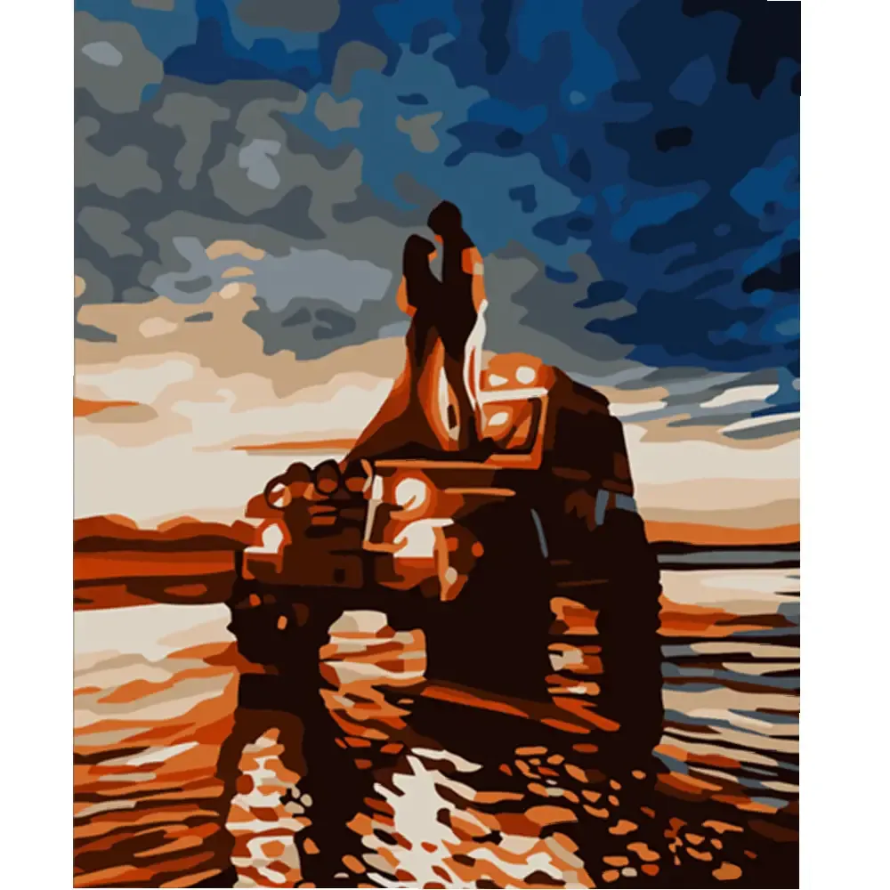 Картина по номерам Пара на машине, 40×50 см, Стратег (DY306)