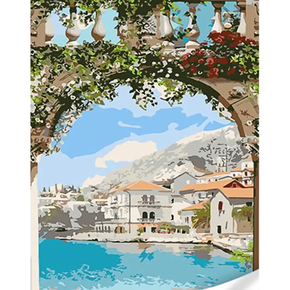 Pictură pe numere Golf romantic, 30×40 cm, Strateg (SS1055)