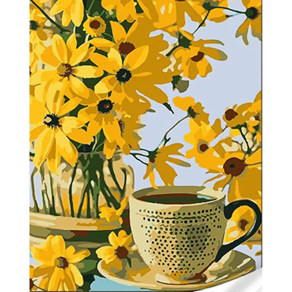 Pictură pe numere Flori de câmp, 30×40 cm, Strateg (SS1051)