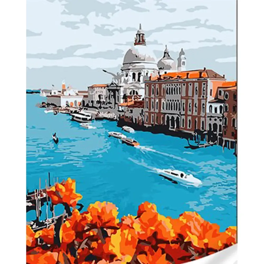 Pictură pe numere Veneția – orașul de pe apă, 30×40 cm, Strateg (SS1038)