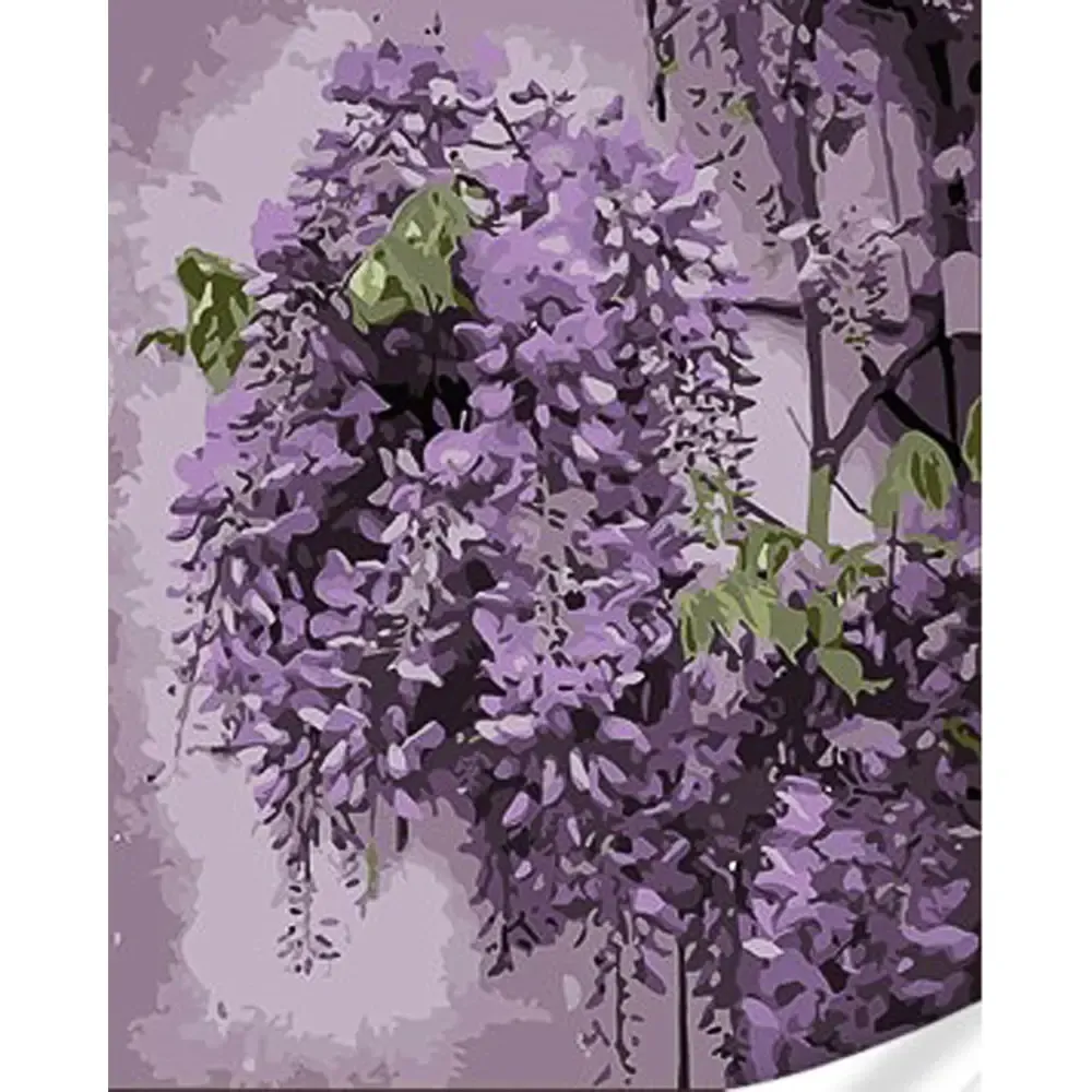 Pictură pe numere Flori de glicină, 30×40 cm, Strateg (SS1082)