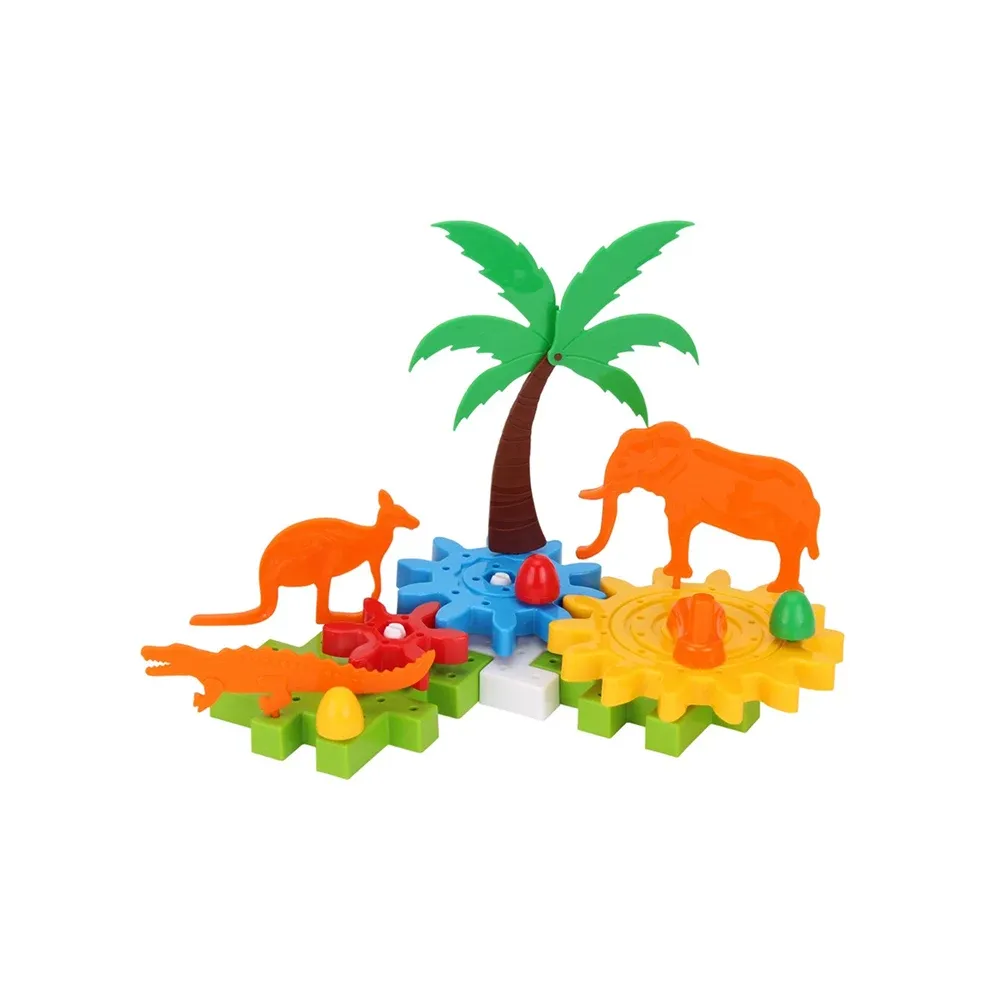 Set constructor cu animale și roți dințate, 66 piese ,Technok (3749)