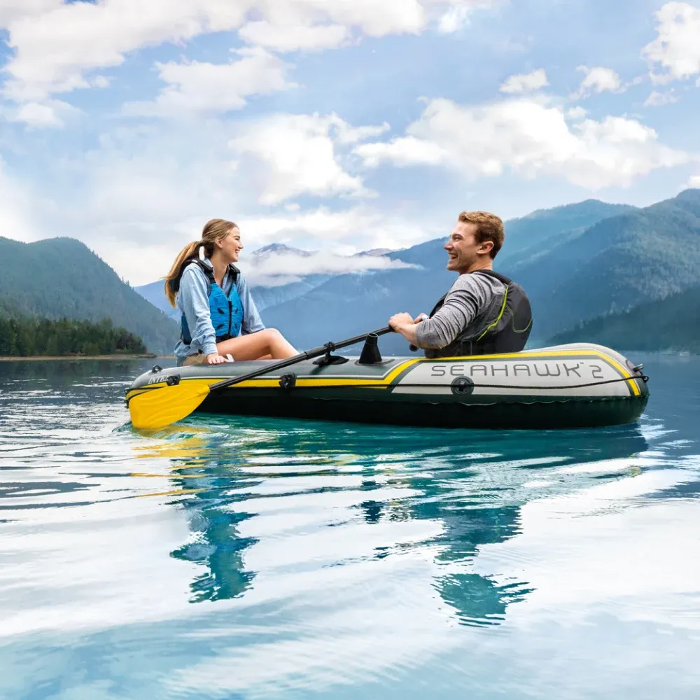 Barcă gonflabilă Seahawk 2 cu vâsle și pompă, 236×114×41 cm, max. 240 kg, Intex (68347)