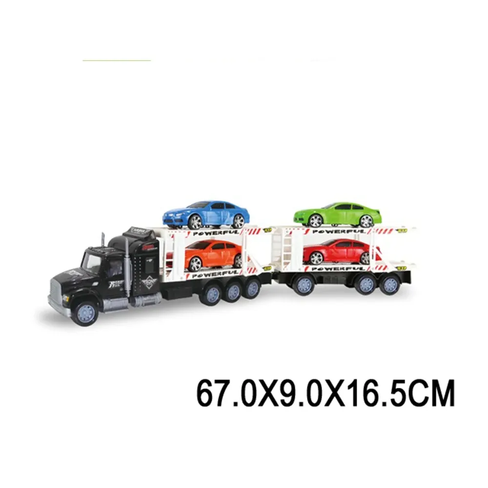 Trailer cu inertie in set cu 4 masinute (02913)