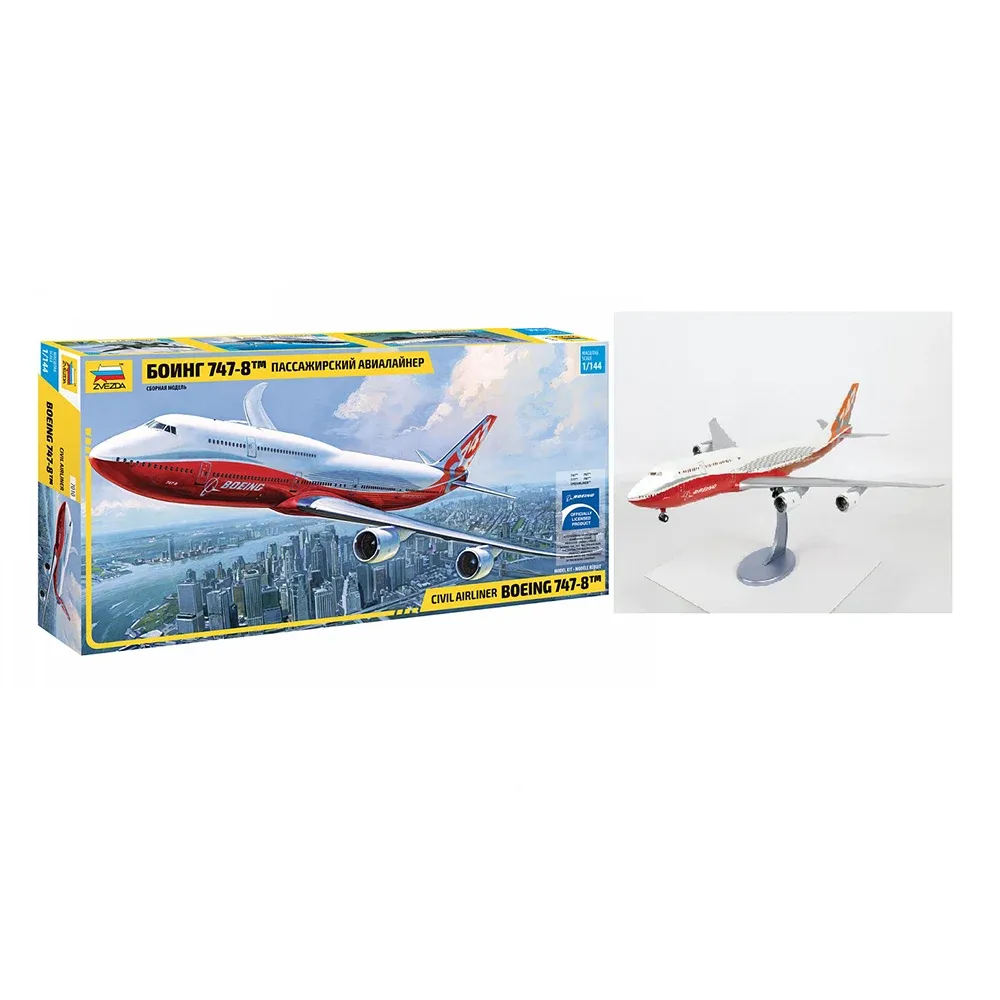 Самолет Боинг 747-8 1:144 (палки) (7010)