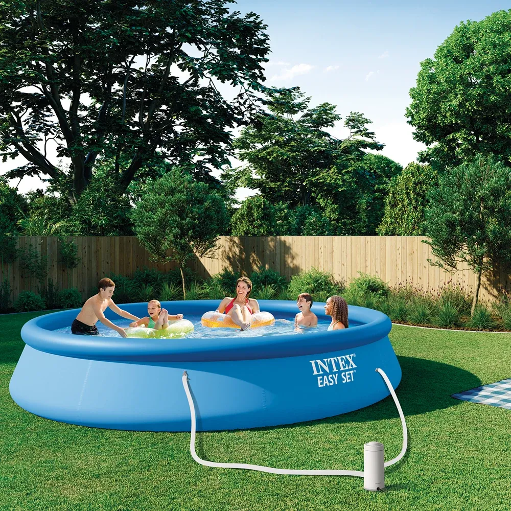 Надувной бассейн Easy Set 457x84 см, 9792 л, с фильтр-насосом 2006 л/ч, Intex (28158)