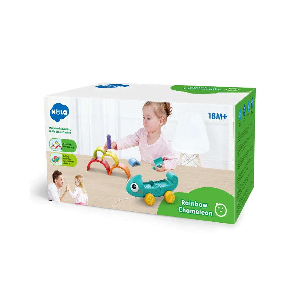 Jucărie interactivă Cameleon curcubeu Montessori, Hola HA795700 (03089)