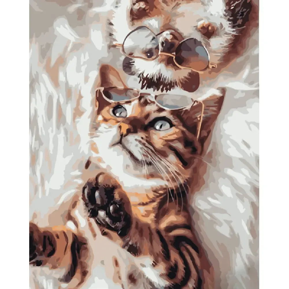 Картина по номерам Кот и ёжики, 40×50 см, Стратег (GS1049)