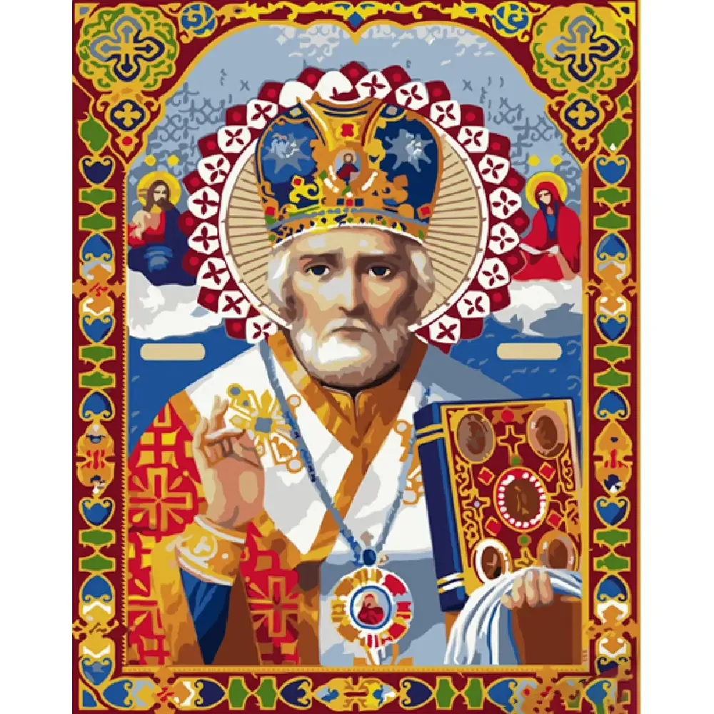Pictură pe numere Icoana Sfântului Nicolae, 40×50 cm, Strateg (GS1192)
