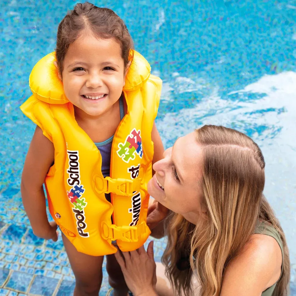 Vestă de înot gonflabilă Pool School, 50×47 cm, 3–6 ani, Intex (58660)
