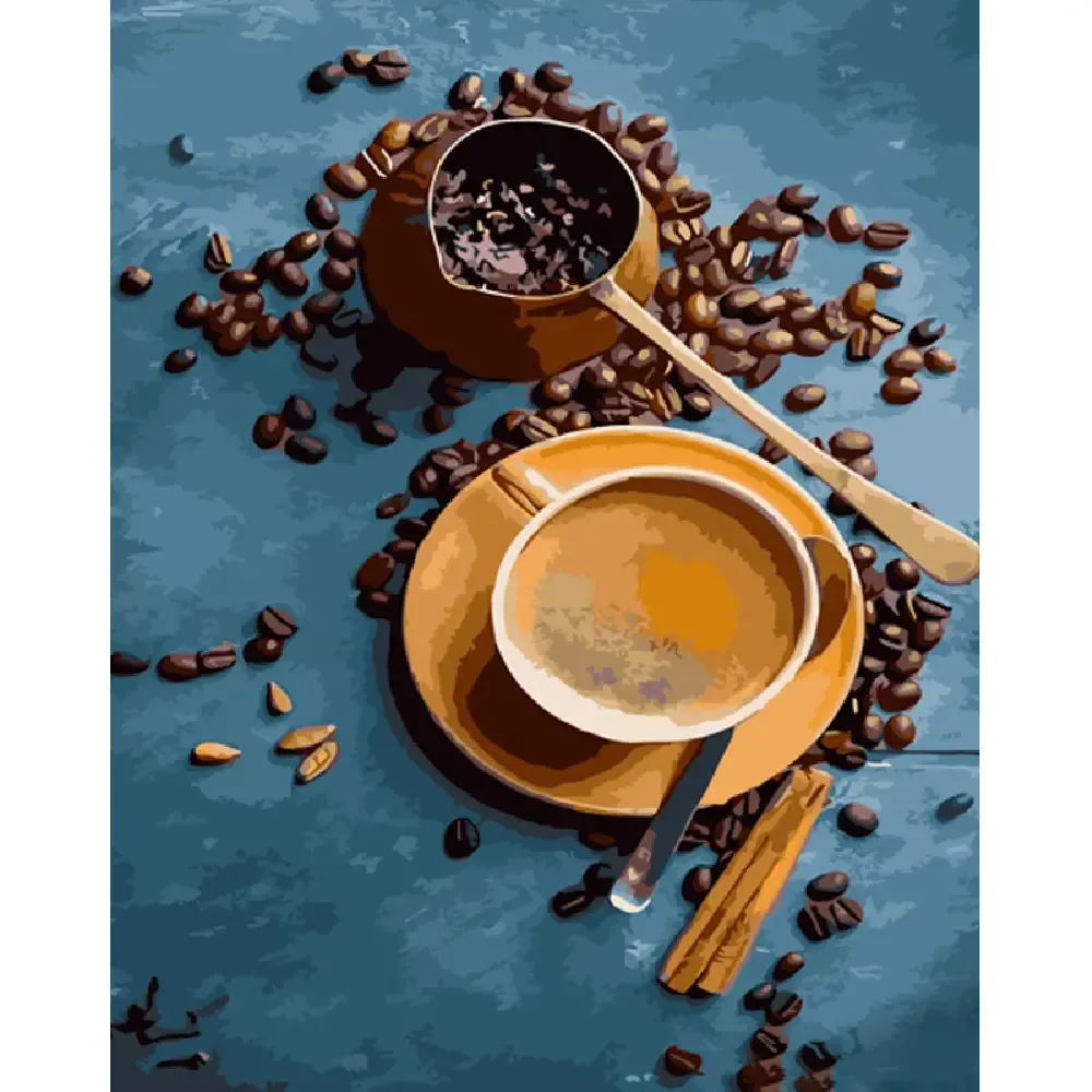 Pictură pe numere Cafeaua de dimineață, 40×50 cm, Strateg (GS1331)