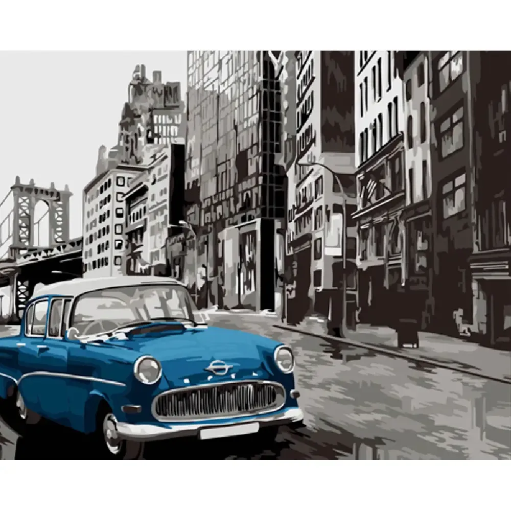 Pictură pe numere Călătorie retro, 40×50 cm, Strateg (DY428)