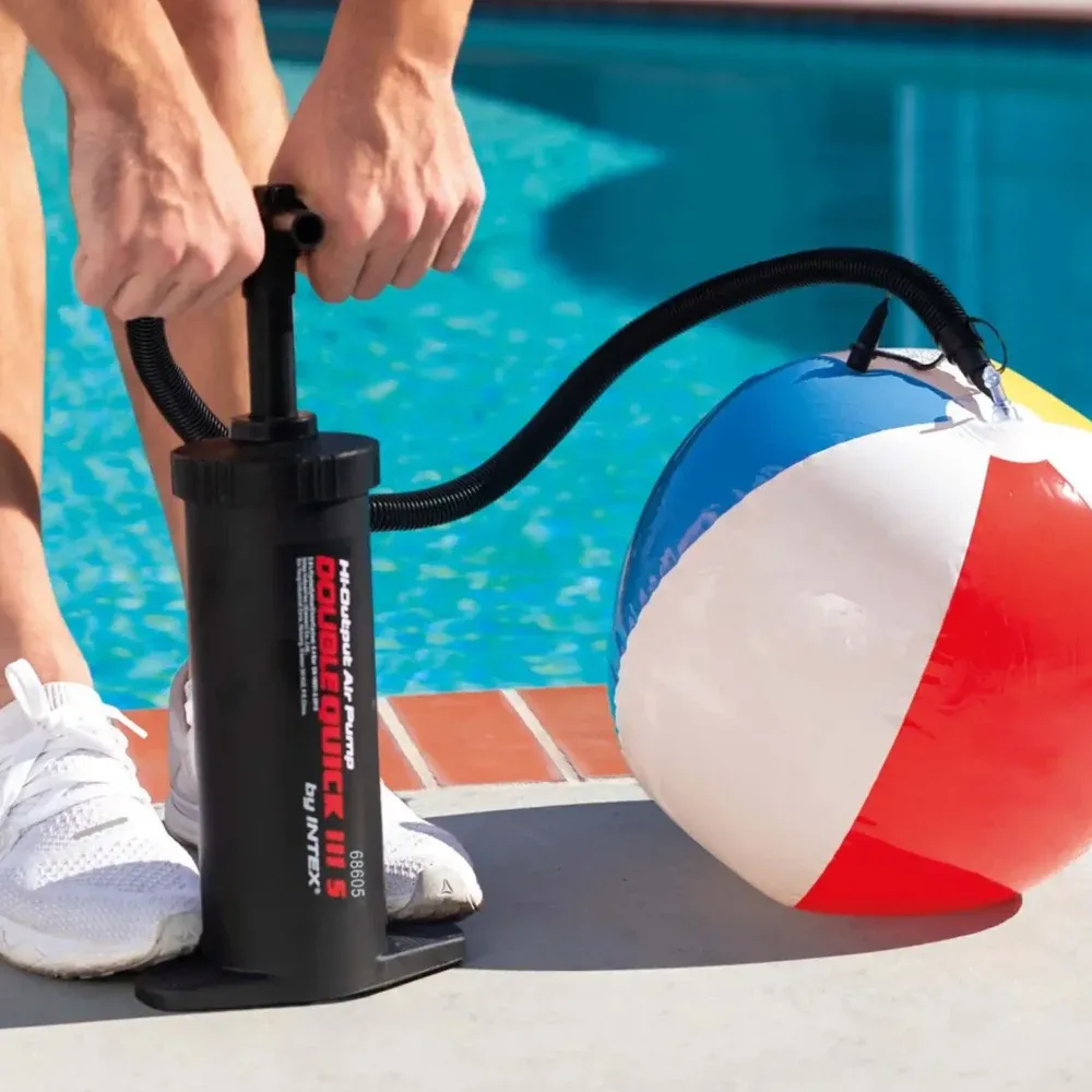 Pompă manuală Double Quick I, 29 cm, 3 duze, Intex (68612)