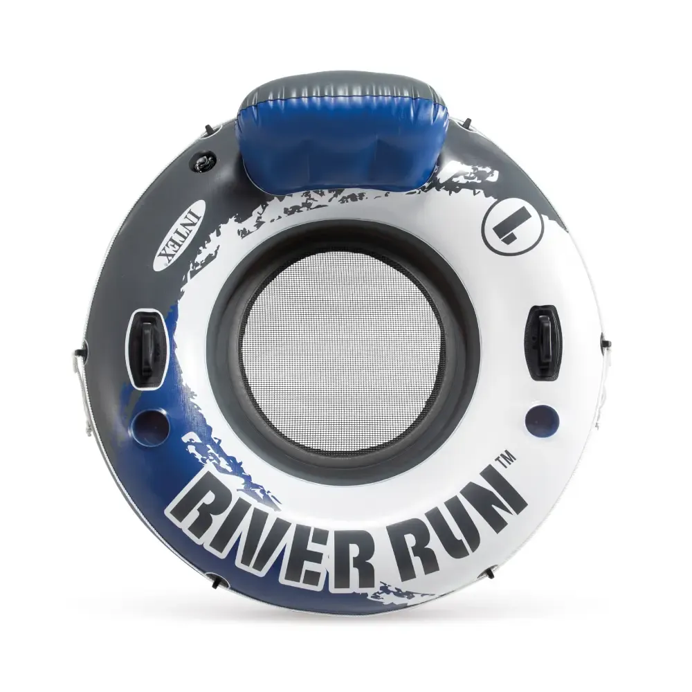 Colac gonflabil cu plasă, spătar și mânere River Run 1, 135 cm, max. 100 kg, Intex (58825)