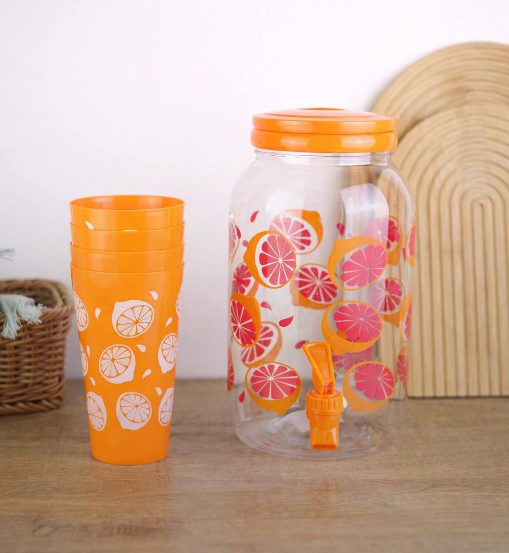 Borcan pentru limonada  3,8 L + pahare 4 buc  /24  ZSB020230