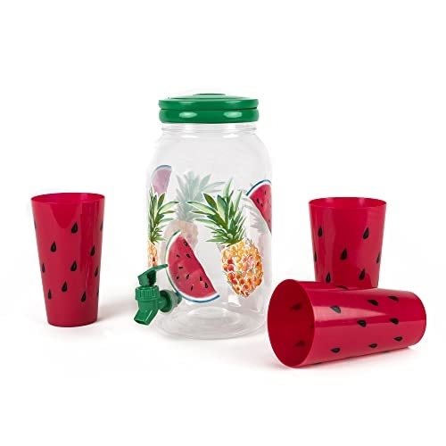 Borcan pentru limonada  3,8 L + pahare 4 buc  /24  ZSB020240