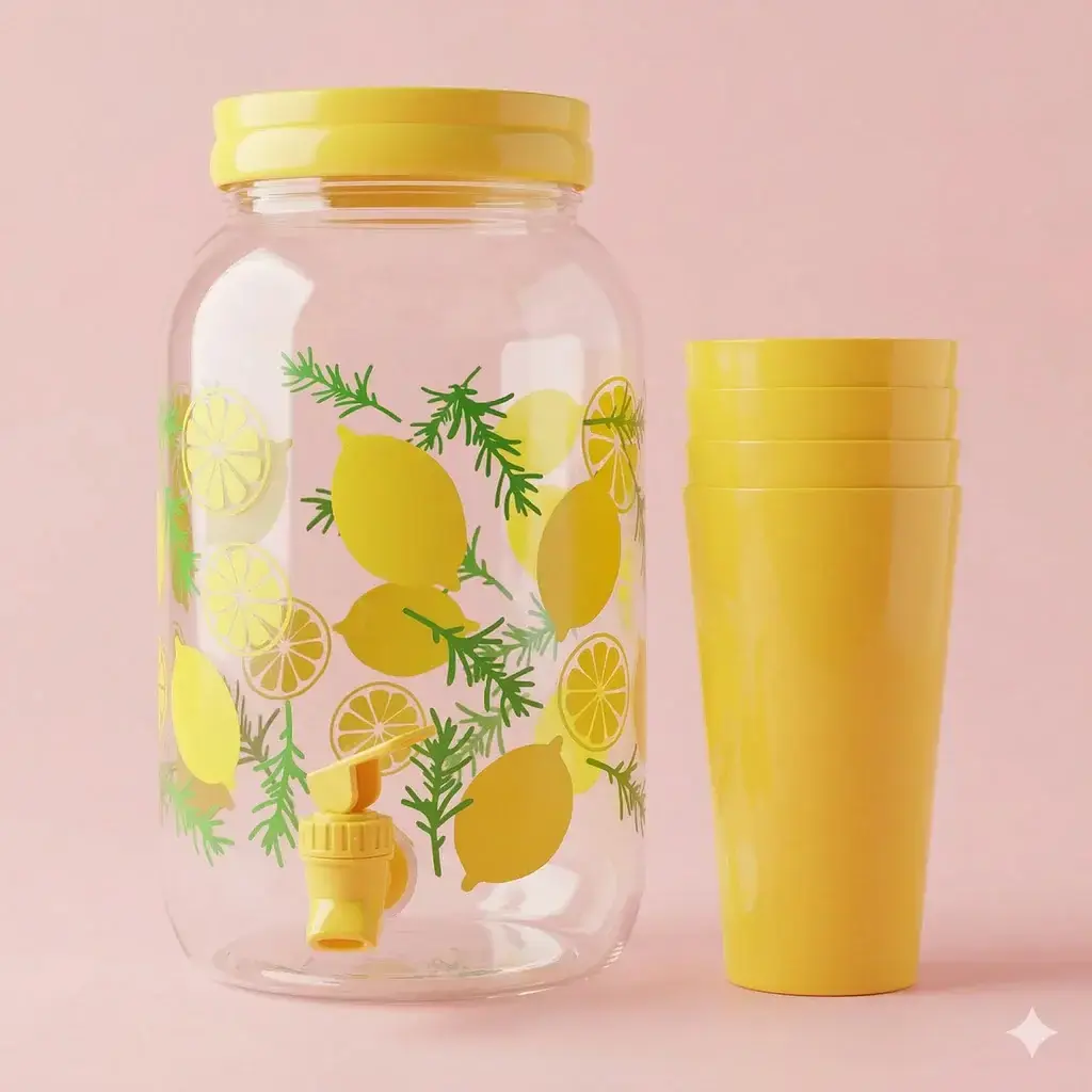 Borcan pentru limonada  3,8 L + pahare 4 buc  /24  ZSB020287